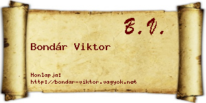 Bondár Viktor névjegykártya
